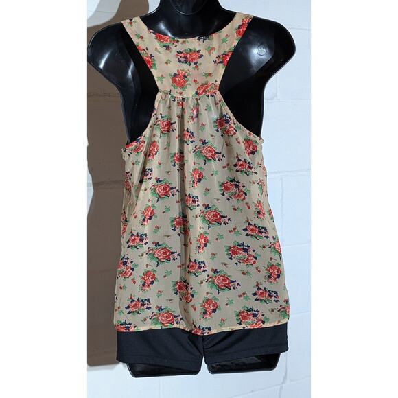 Be Cool Floral Tank Top Sleeveless Blouse Racerback Casual Summer - Picture 3 of 4